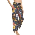 thumbnail image 2 of Balery Colorful Flowers with Butterfly print Women's Pajama Pants,Ultra Lightweight Pjs,Lounge Pant-Small, 2 of 9