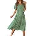 thumbnail image 2 of Vestido casual para mujer, vestido de verano con escote en V profundo para mujer Vestido de verano para mujer Vestido de manga corta de verano para mujer Top de línea, 2 of 6