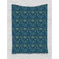thumbnail image 1 of Whale Tapestry, Hand Drawn Marine Fauna and Flora Sketch Abstract Seaweeds and Whales, Wall Hanging for Bedroom Living Room Dorm Decor, 40W X 60L Inches, Indigo Sea Green Blue, by Ambesonne, 1 of 2