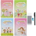 thumbnail image 1 of Cuaderno de práctica de inglés, cuaderno de escritura a mano reutilizado, juego de libros de calco para niños, cuaderno de dibujo y escritura caligráfica, 1 of 7
