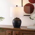thumbnail image 2 of SAFAVIEH Naturi 20 in. Modern Black Ceramic Table Lamp with White Cotton Shade, 2 of 6