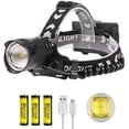 thumbnail image 1 of Linterna frontal recargable XHP90 Linterna frontal LED Potente, 10000 lúmenes Ultra brillante USB Linterna frontal impermeable con zoom con 3 baterías y 3 modos para acampar Senderismo Xemadio WLJ-4153, 1 of 5