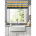 thumbnail image 3 of Curtain Valance for Windows,Watercolor Yellow Blue Stripes Kitchen Valances Rod Pocket Short Curtains,Vintage Geometric Lines Window Treatment Panel for Bedroom Bathroom 54x18in, 3 of 9
