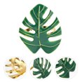 thumbnail image 4 of hebillas para servilletas de fiesta hawaiana con diseño de hoja de monstera simulada, cierre multiusos, aro de aleación simple para servilletas, para fiestas en casa (verde), 4 of 6
