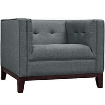 Modway Serve Upholstered Fabric Armchair in Gray