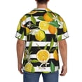 thumbnail image 3 of Fotbe Orange and Lemon Camisa Estampada de Manga Corta para Hombre, Casual de Verano, Estilo Playero, Sin Arrugas-Medium, 3 of 5