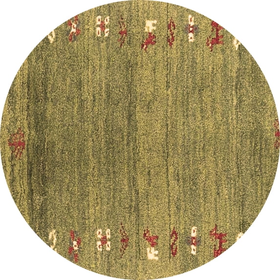Ahgly Company Indoor Round Abstract Brown Contemporary Area Rugs, 6' Round
