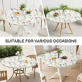 thumbnail image 7 of Pioneer Flower Floral Print Pattern Round Fitted Tablecloth with Elastic Edge,Dining Table Cover Waterproof,Outdoor Round Tablecloth for Camping,Dining,Indoor and Outdoor, 7 of 7