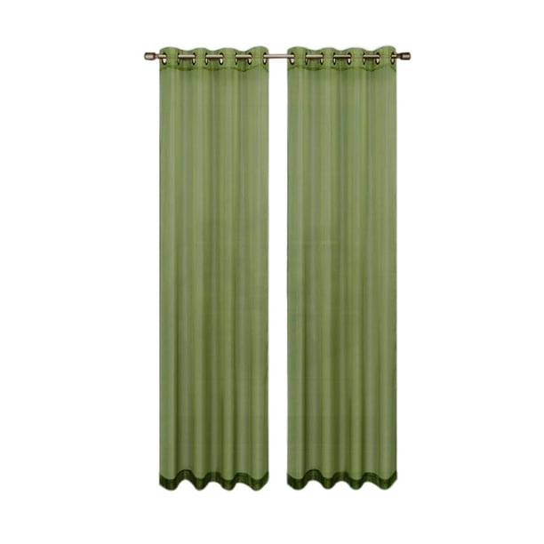 Moshells Home Decorative 84 Grommet Sheer Curtain Sage Walmart Com Walmart Com