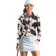 thumbnail image 7 of Uorisanigo Brown Cow Pattern Long Sleeve Golf Polo Shirts for Women Fashion Casual Women's Dry-Fit Golf Polo Shirts with 1/4 Zipper for Tennis Hiking & Outdoor Sports, 7 of 7