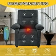 thumbnail image 4 of Highsound Electric Recliner With Heat & Massage, Manual Recline Heavy Lounge Chair with Padded Arms & Side Pocket, Black, 4 of 11