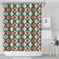thumbnail image 2 of Extra Long Boho Shower Curtain 72x84 Inches - Vintage Floral & Tropical Leaves Pattern, Waterproof Bohemian Bathroom Decor with 12 Hooks, Tribal Rustic Style, 2 of 5