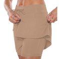 thumbnail image 2 of SUYIDA Skirt Shorts for Women Solid Color Yoga Sport Trendy Summer Slim Waist Fashion Skirts with Pockets Khaki,XL, 2 of 5