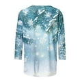 thumbnail image 4 of Christmas Plus Size Shirts for Women 3/4 Length Sleeve Holiday Tops Crew Neck Graphic Printed Festive Tees Outfits (XL, Green 01), 4 of 5