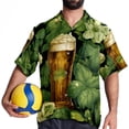 thumbnail image 4 of Saint Patrick's Day Men's Casual Printed Button Down Short Sleeve Summer Beach Shirt, Unisex, 4 of 6