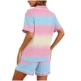 thumbnail image 4 of Enjoytime Cute Pajama Sets for Women Print Comfy 2 Piece Sleepwear Short Sleeve Button Down Shirts with Shorts Loungewear Set, 4 of 7