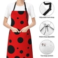 thumbnail image 6 of Picia Ladybug Pattern Waterproof Apron for Unisex Adult - Adjustable Bib Apron with Pockets, Ideal for Cooking, Gardening, Painting, and Household Chores, 6 of 9