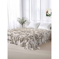 thumbnail image 6 of Farmhouse Brown Flat Sheet Only Twin Size, Soft Breathable Bed Top Sheets for Mattress, Vintage Flower Leaf Botanical Plant Luxury Bedding Flat Sheets for Home Hotel Bedroom Bed Protection, 6 of 9