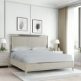 thumbnail image 2 of Mantalia Solid Wood Panel Bed with Metal Frame, King Size, Champagne, 2 of 7