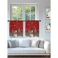 thumbnail image 5 of Semi Sheer Window Curtains 45 Inches Long, Red Snowman Christmas Rod Pocket Voile Silky Chiffon Curtain Treatment Drapes for Kitchen, Living Room, Xmas Tree Snowflake Gifts Winter 52"x45", 2 Panels, 5 of 9