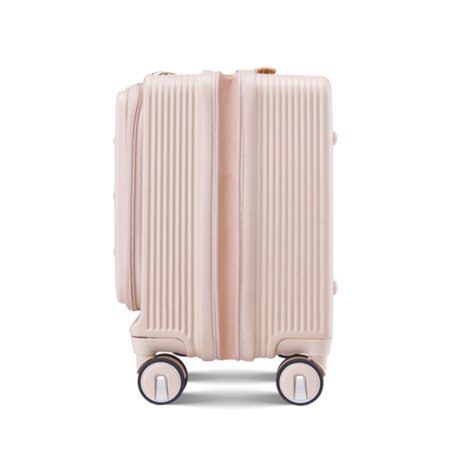 Lightweight Hardside 18” Carry On Luggage with Front Open Door Laptop Interlayer and Built-In TSA Lock - Durable Hard Shell Suitcase for Women and Men - PC Travel Suitcase with Spinner