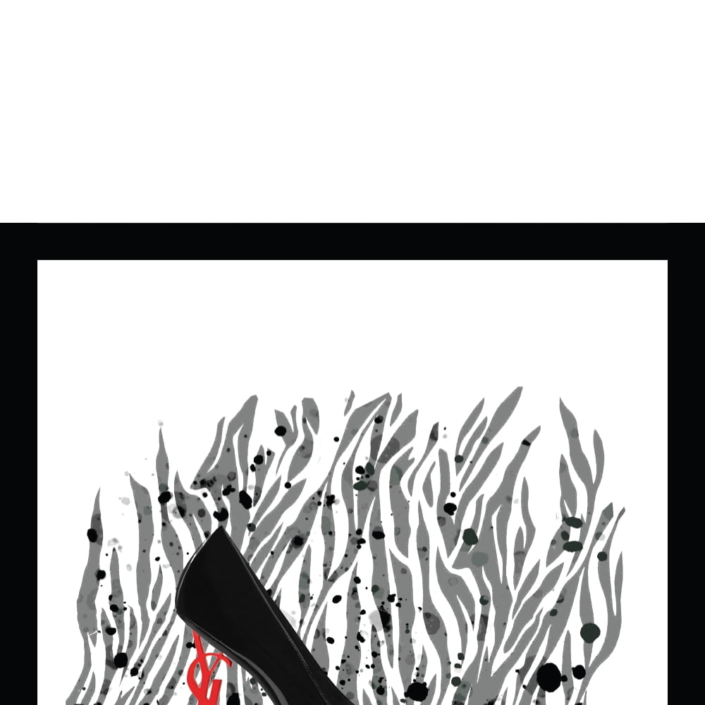 Fashion Designer Glam Shoe - Framed Print