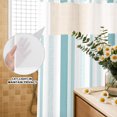 thumbnail image 4 of No Hook Shower Curtain, Green Simple Lines Shower Curtains for Bathroom with See Through Top Window, Modern Minimalist Stripes Pattern Waterproof & Washable Bath Curtain Long 72"x78", 4 of 9