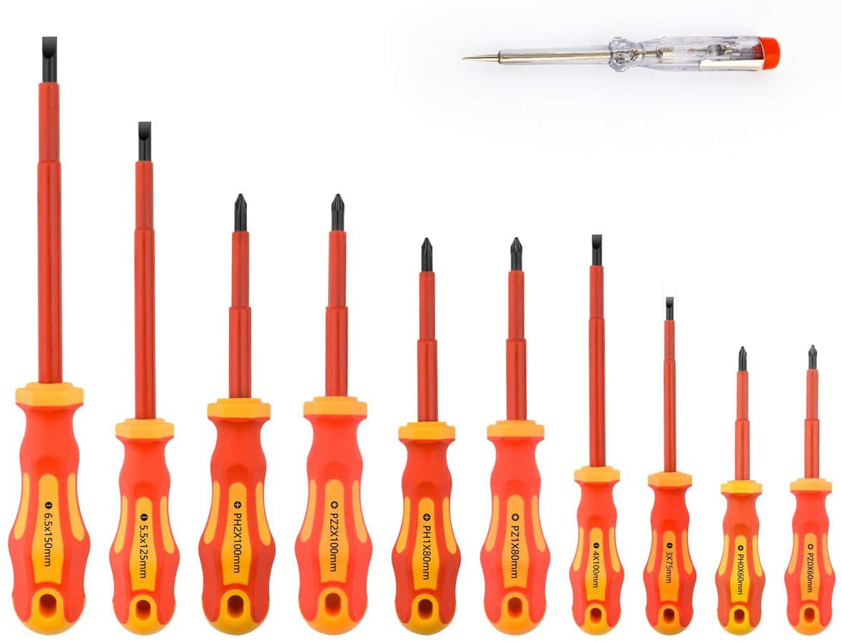 6pc 1000V Insulated Screwdriver Set Magnetic Tips Electrician Slotted Phillips 
