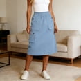 thumbnail image 2 of DHFJKG Womens Cargo Skirts Elastic Waist Utility Loose Fit A Line Mini Skirts With Multi Pockets Stylish Skirt, 2 of 6