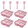thumbnail image 1 of Snack Containers with Fork for Kids Adults,Reusable Lunchable Container with 4 Compartment,BPA-Free Bento Snack Boxes for Food Storage & Meal Prep,Wheat Straw,Lunch Container for Travel,Office,Picnic, 1 of 6