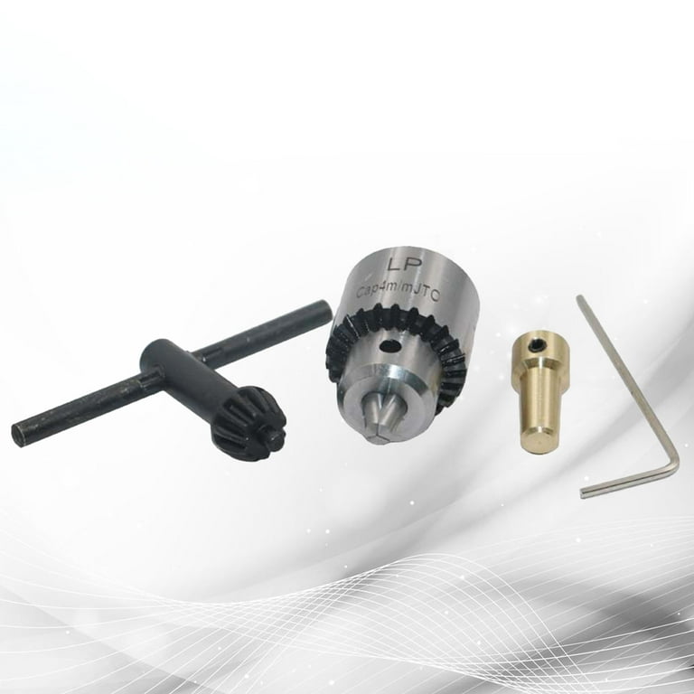 4pcs set Mini Drill Chuck Micro 0.3 4mm Taper Mounted Drill Chuck and Wrench With Chuck Key Lathe Accessories Machine Tools Silver Walmart