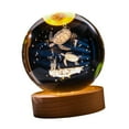 thumbnail image 4 of Lámpara de proyección de luz nocturna con bola transparente de 6cm, Base de madera, decoración de escritorio para inauguración de la casa, regalo de Tortuga, 4 of 9