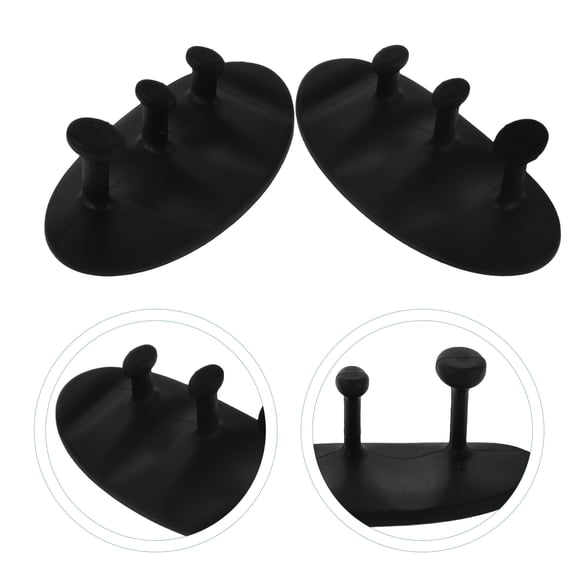 FOMIYES 1Pair Ergonomic Black Silicone Fingerless Gym Grips for Weightlifting and Exercise