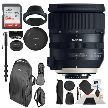Tamron SP 24-70mm f/2.8 Di VC USD G2 Lens for Nikon F with Tap-In Console |Deluxe Filter Kit & More