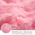 thumbnail image 5 of XeGe 3 Piece Faux Fur Comforter Cover Set King Size, Luxury Ultra Soft Fluffy Furry Bedding Set, Shaggy Plush Duvet Cover with 2 Pillow Cases, Zipper Closure, King Size, Pink, 5 of 7