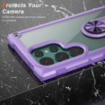 thumbnail image 5 of Dteck for Samsung S24 Ultra Case, Shockproof Crystal Clear Anti-Yellow Heavy Duty Acrylic Protective Phone Case with Magnetic Kickstand Cover, Purple, 5 of 7