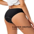 thumbnail image 4 of Aooho 3Layers Mid-Rise Panties 30ml Waterproof Seamless Thong Swim Period Panties Leak Proof Period Menstrual Underwear 2 Pack, 4 of 6