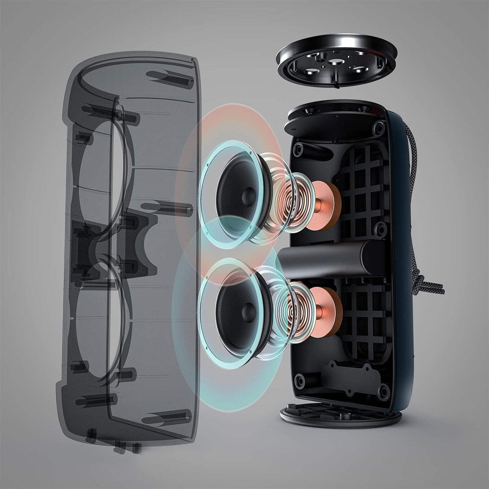 Monster S310 Portable Bluetooth Speaker, 30W True Stereo Sound, Bluetooth 5.2, Waterproof, Built-in Mic, 24-Hour Battery, Outdoor Use