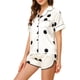 thumbnail image 4 of Conjuntos de pijama de satén para mujer INSPIRE CHIC, ropa de noche, camisetas con pantalones cortos, conjuntos de lounge XL blancos, 4 of 6