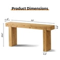 thumbnail image 2 of PieDle Solid Wood Farmhouse Console Table, 63" Long, Rustic Narrow Entryway Table with Lower Shelf for Hallway, Living Room & Behind Couch, 2 of 6