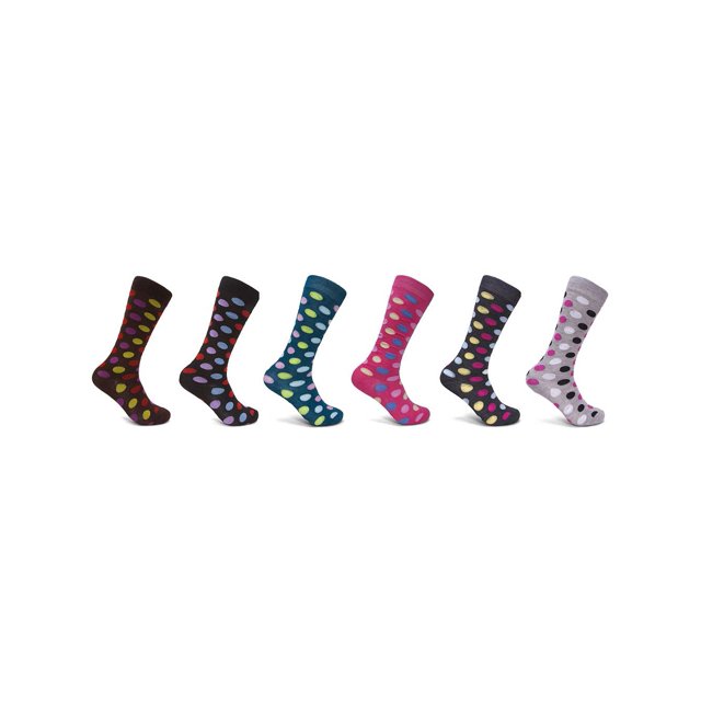 Gravity Threads Women's Chic Unique Assortment Socks 6 Pack, Polka Dot
