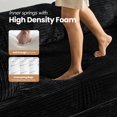 thumbnail image 4 of Toject 81" Convertible Sleeper Sofa Bed, Cloud Corduroy Floor Couch with Pillow, Comfy Foldable Couch Sofa Bed for Living Room, Bedroom, Black, 4 of 9