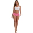 thumbnail image 5 of DARING DIVA Women's Plus Mid-Waisted Underwear Briefs 2 Pcs L Beige, Rose Red, 5 of 6