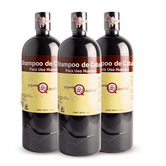 Shampoo de Caballo Negro para uso Humano Yeguada la Reserva 3 Litros Yeguada la Reserva Ideal para Todo Tipo de Cabello/Estimula el Crecimiento, Fortalecimiento y Brillo/ 3 L