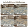 thumbnail image 7 of ODIKA 2'x3' Blue Sand Lagoon Geometric Patchwork Washable Accent Rug Traditional Ornate Floral Motifs With Intricate for Bedroom, Nursery, RV, Pet Friendly, Bedside Mat, 7 of 7