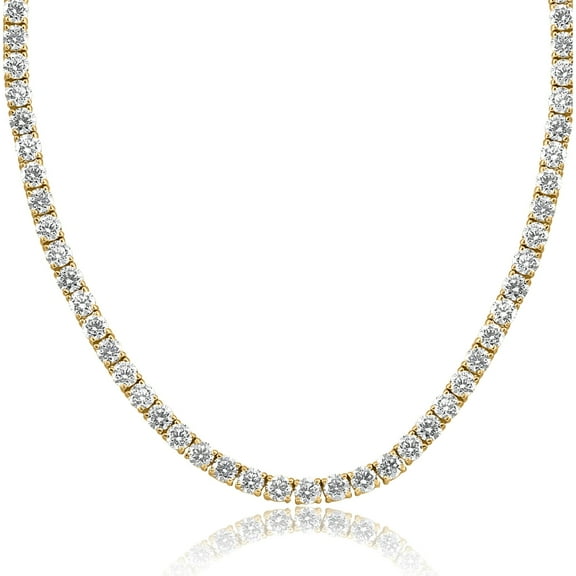 Pompeii 29 Ct Diamond Tennis Necklace 14K Yellow Gold 16" Lab Grown (FG,VS2)