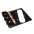 thumbnail image 2 of Telecaster Bridge w/Compensated Brass Saddles & Cut-Down Sides for Fender Tele Guitar Black, 2 of 12