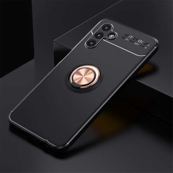 for Samsung Galaxy A54 5G Case with Ring Holder Kickstand [Support Magnetic Car Holder] Heat Dissipation Soft TPU Shockproof Frosted Back Protective Phone Case for Galaxy A54, Black Rosegold