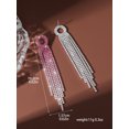 thumbnail image 5 of Sunyuer Rhinestone Tassel Wedding Bridal Dangle Earrings Sparkly Drop Crystal Earrings Long Dangle Costume Jewelry, 5 of 5