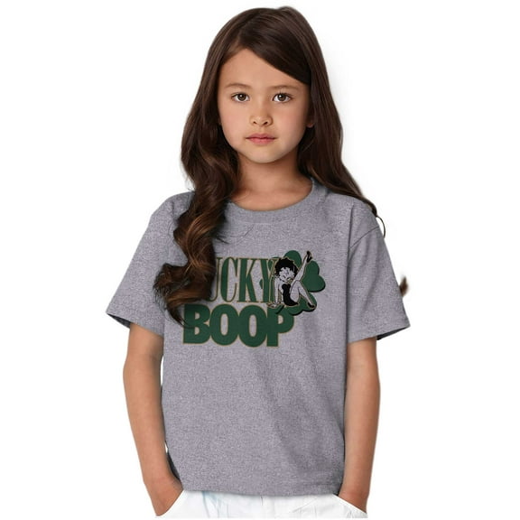 Saint Paddys Lucky Betty Boop Cartoon Girls Kids T Shirt Tees Teen Brisco Brands XS